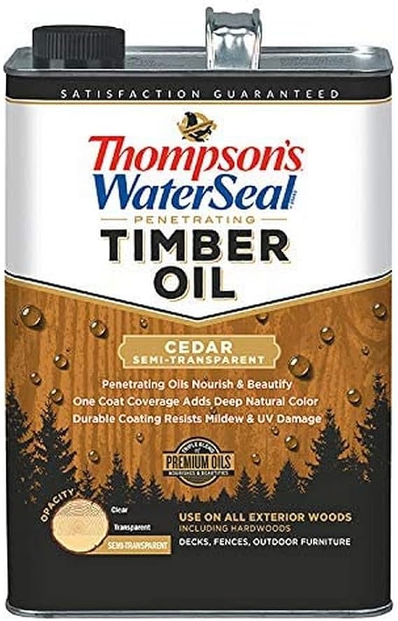 Thompson's WaterSeal TH.048861-16 Penetrating Semi-Transparent Timber Oil, Cedar, 1 Gallon