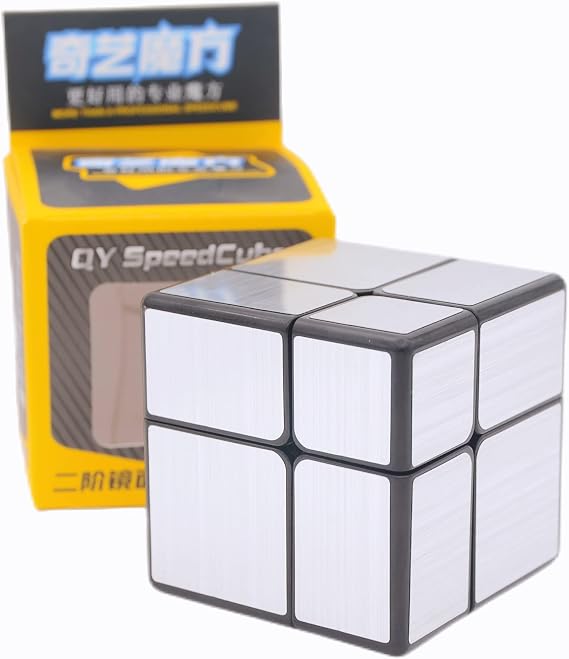 Bukefuno QY Toys Mirror 2x2 Blocks Silver Cube Magic Puzzle 2x2x2 Speed Mirror Silver Version Cube