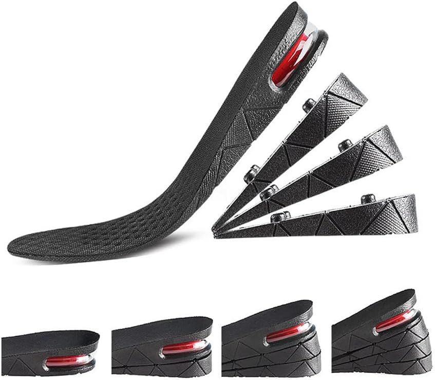 esareticaret Boy Uzatıcı 7 cm Tam Tabanlık, Hava Yastıklı, Gizli Topuk Yükselten, Siyah
