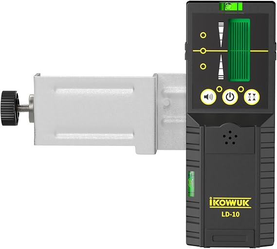 IKOVWUK Laser Detector for Level Tool, 200 ft Receiver with Pulse Mode | Dual-side LCD Display, Adjustable Accuracy & Volume, Clamp Included