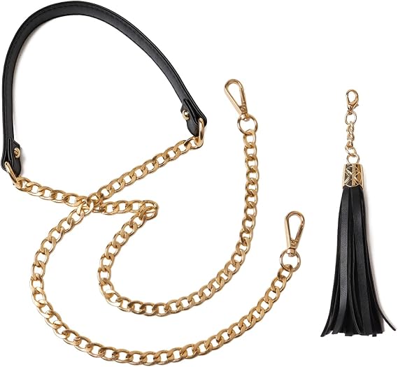Leather Chain Strap Replacement for Women Handbag Purse Crossbody or Shoulder Bag, 130 cm Long
