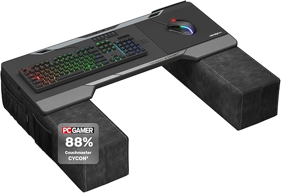 Couchmaster CYCON3 HORIZONLIGHT Bar, Ultimate Ergonomic USB-Hub Gaming Lap Desk for Couch and Bed, Large, Stable and Compatible with All Keyboards and Mouse/Mice, Laptops, PCs, PS4/5, Xbox