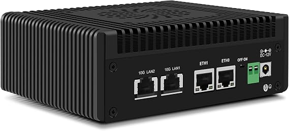 CWWK N150 Mini PC (Upgraded N100) Firewall with 4 Port 10GbE RJ45 + 2.5GbE LAN, S7 Pro OPNsense Appliance Mini Computer, Barebone Micro PC DDR5 NO RAM/SSD/OS, Dual NVMe, USB-C, TF