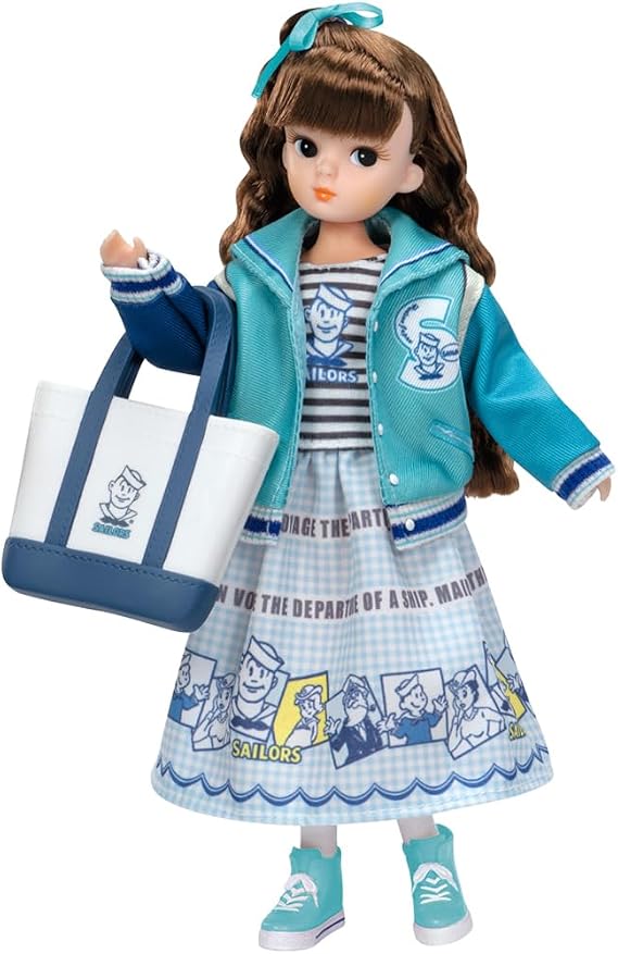 Takara Tomy TAKARA TOMY Lica-chan Doll Retro Lica Sailors Marine Fashion Dress-up Pretend Play Toy for Ages 3 and Up