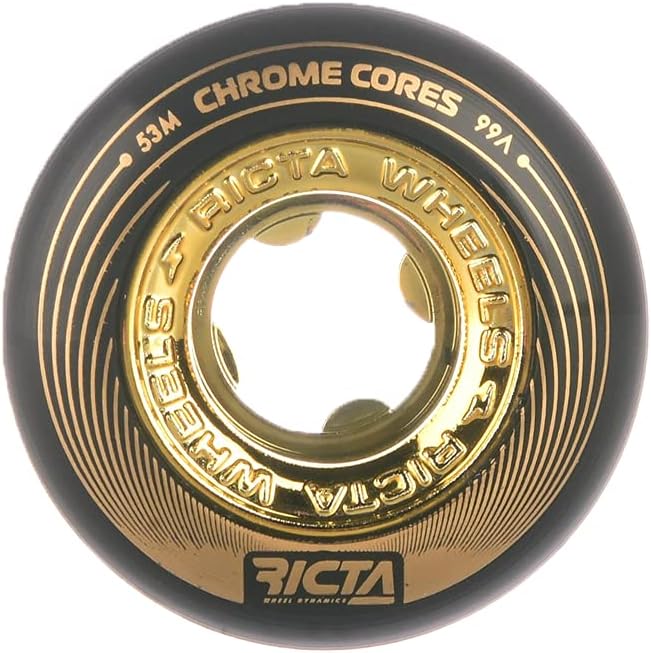 Ricta Chrome Core 99a Skateboard Wheels - Black/Gold