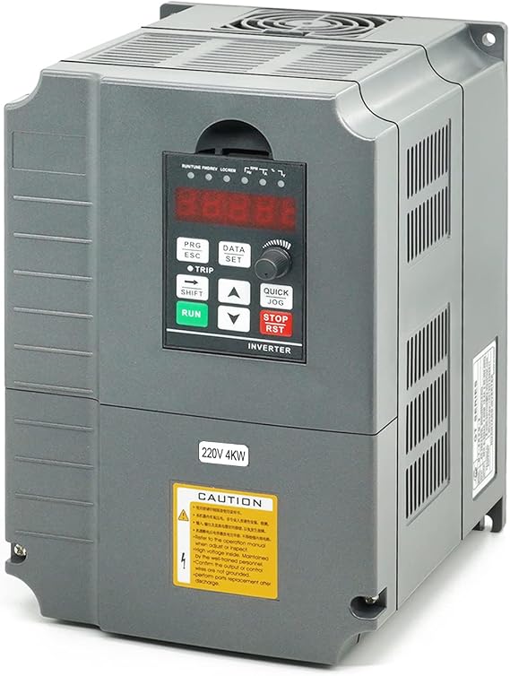 5HP 4KW VFD, Single-Phase to 3-Phase Converter, Used on 4.8HP(3.5kW) 16Amps 200-230V 3-Phase Motor, Input/Output 200V-230V,Variable Frequency Drive