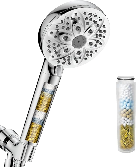 JDO Handheld Shower Head Bundle with Shower Filter Replacement