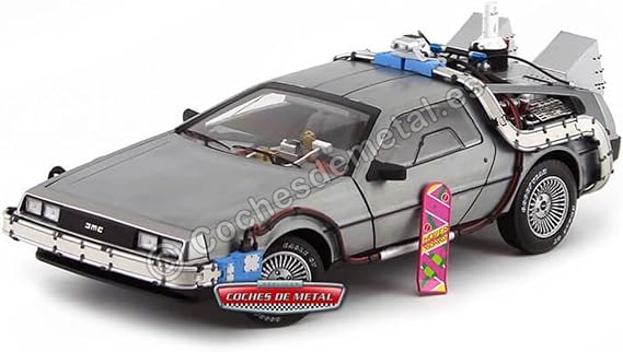 Hot wheels BCJ97 Elite Cult Classics Back To The Future Time Machine Delorean with Extras and Mr. Fusion 1/18 Diecast Car Model by Hotwheels
