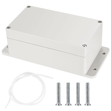 Electronic Junction Box Junction Boxes Waterproof IP65 Surface-Mounted Junction Box Surface-Mounted Box Electronic Project Box Connection Box Housing Plastic (Grey White Colour with Fixed Ear 158 x 90 x 60 mm)