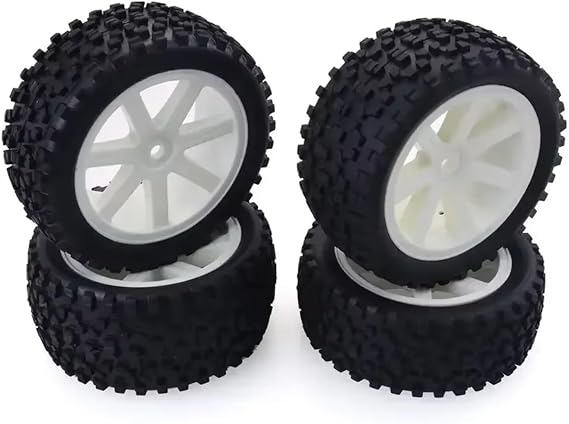 RC Car Accessories Compatible With Redcat For HSP For HPI For Hobbyking For Trxs For Losi 1/10 RC Car Upgrade Parts Rubber Tyres Plastic Wheels(White)