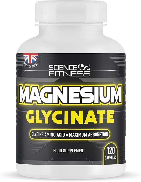 Magnesium Glycinate,120 Capsules of Magnesium Bisglycinate 1500mg per Serving, Maximum Absorption, Made in the UK-Science Fitness