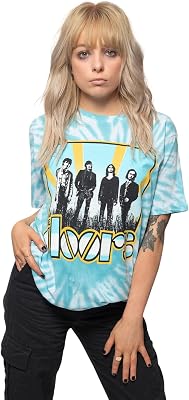 The Doors T Shirt Light My Fire Band Logo Official Unisex Orange Dye Wash