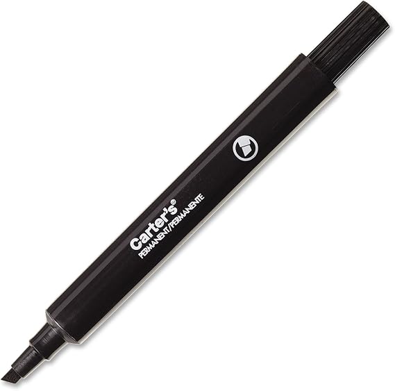 Marks-A-Lot Permanent Markers, Large Chisel Tip, Black, 1 Highlighter (27178)