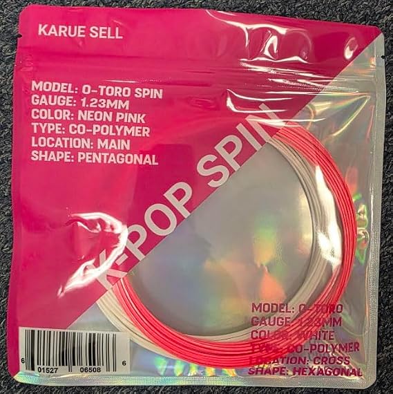 Toroline K-Pop Spin Hybrid Tennis String Set Neon Pink/White