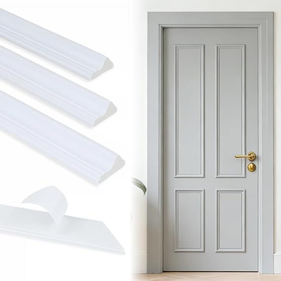 BiJun Peel and Stick Door Moulding Kit, 1 Set (Top 10"48" Bot10"24.8")
