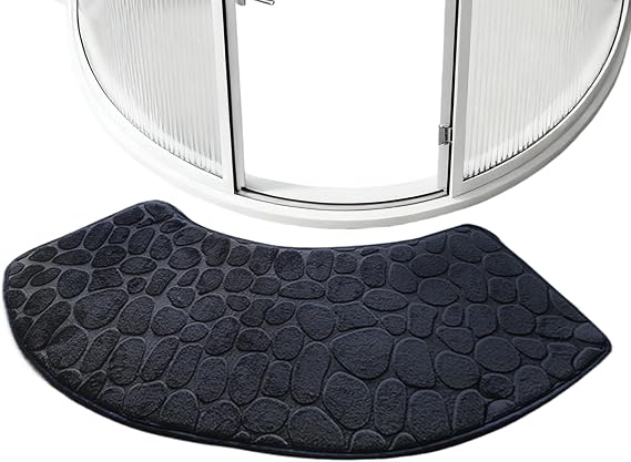 Absorbent Bath Mat,Curved Rug for Bathroom Floor Quick Dry - Non-Slip Absorbent Washable Carpet Home Decor for Hotel Farmhouse Kitchen Bedroom Entrance Apartment RV Bathtub