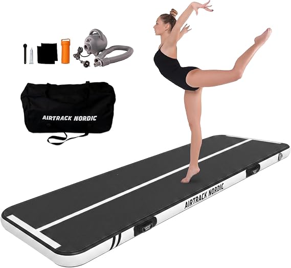 AirTrack Nordic Home Special Edition Air Track Mat 3 m / 4 m / 5 m / 6 m / 7 m / 8 m with Air Pump Gym Mat Inflatable for Gymnastics Yoga Durable and Easy to Transport Air Tracking Gymnastics Mat