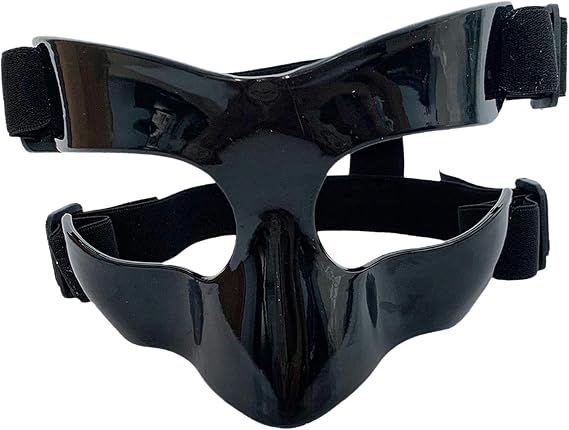Nose Guard for Broken Nose, Protective Facial Cover Nose Guard Black Face Shield, Adjustable Broken Nose Mask for Sports