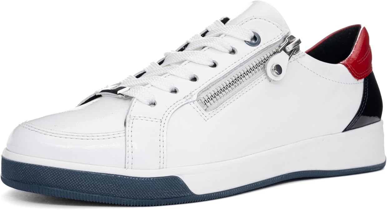 ara Women's Quinn 1 Pump | Sneaker, Gestrobelt, White, Zipper, Comfort, Women, Shoes