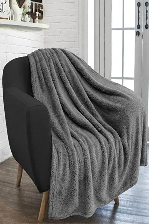 Mulberry Antrasit Wellsoft Tv Battaniye 100x170 Cm Füme Polyester