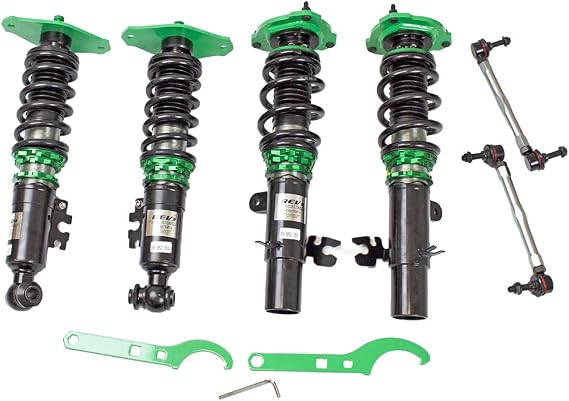Rev9 R9-HS2-155 Hyper-Street II Coilover Suspension Lowering Kit, Mono-Tube Shock w/ 32 Click Rebound Setting, Full Length Adjustable, compatible with Mini Cooper (R55/R56/R57/R58/R59) 2007-15