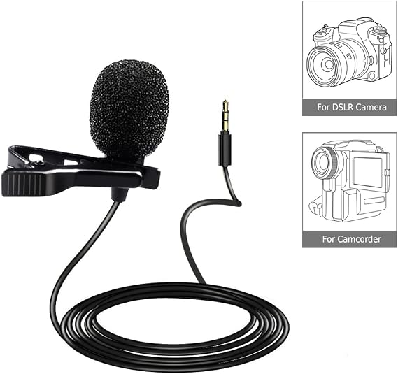 Saramonic SR-XMS2 Broadcast-Quality X/Y Stereo Lavalier Omnidirectional Microphone with 3.5mm TRS Connector for DSLR Cameras, Camcorders, Recorders & Saramonic Devices