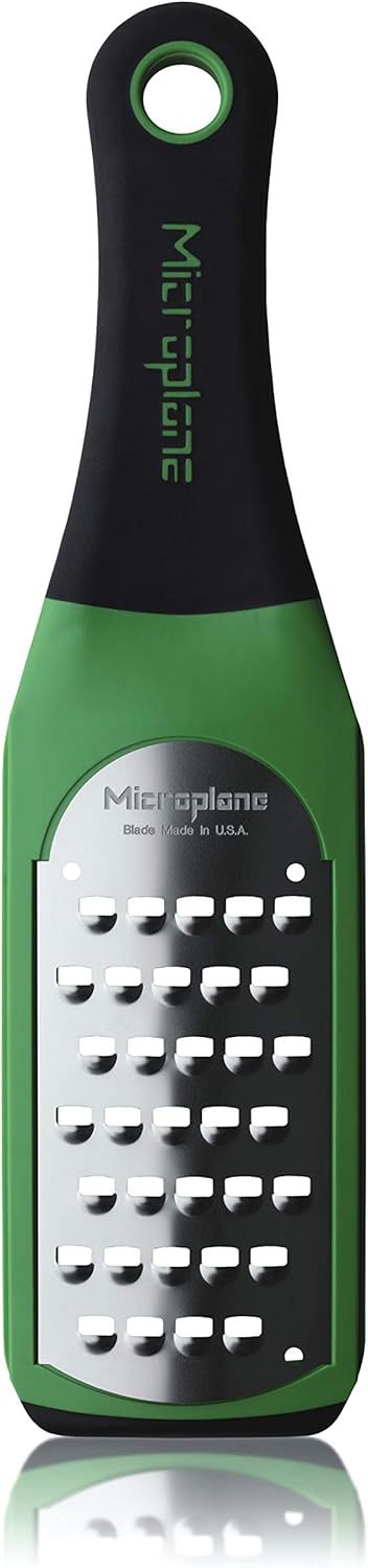 Microplane Artisan Series Extra Coarse Grater Ideal for Semi-Soft Cheese, Potatoes, Zucchini (Green)