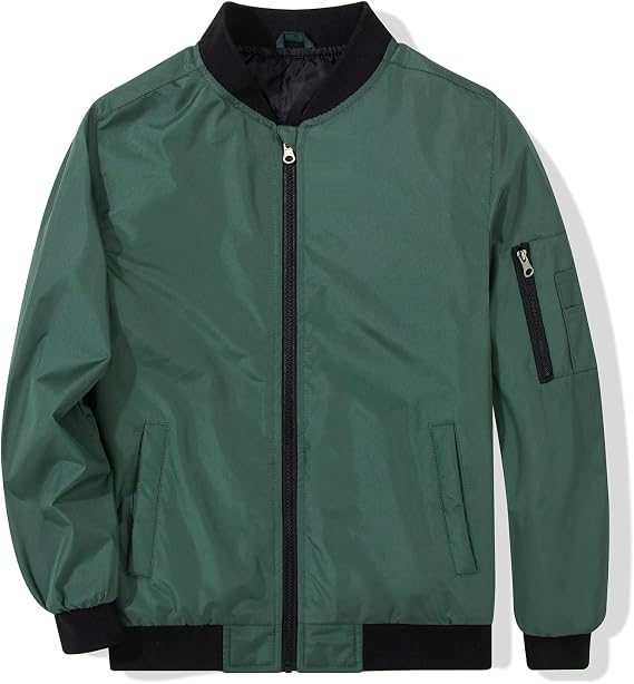 JOYSON Kid Boys Bomber Jackets Windproof Flight Jacket Outdoor Windbreaker Spring Fall Outerwear Jacket