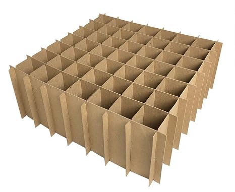 Chipboard Box Dividers 49 Cells for 2 oz (60ml) Boston Round for Essential Oils, Tinctures, Dropper Bottles, Cosmetics etc. Fits inside any 12 x 12 boxes like large flat rate USPS box (Pack of 10)