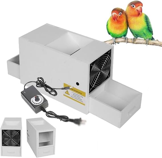 Seed Cleaner Machine, Bird Feed Blown Shell Splitter & Grain Cleaning Winnower with 2 Drawers & Adjustable Speed, Enlarged Feeding Port for Various Grains