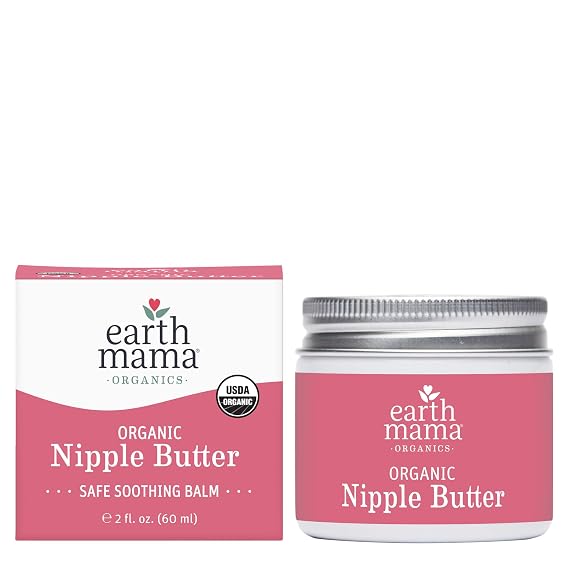 Earth Mama Organic Nipple Butter - 2 fl oz - Lanolin-Free Nipple Cream - Safe, Soothing Balm for Breastfeeding - Postpartum Essentials for Nursing