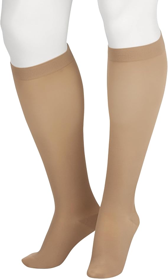 Juzo Soft 2001 Knee-High, 20-30 mmHg, Closed Compression Stocking for Men & Women, Short, 1 (I), Beige