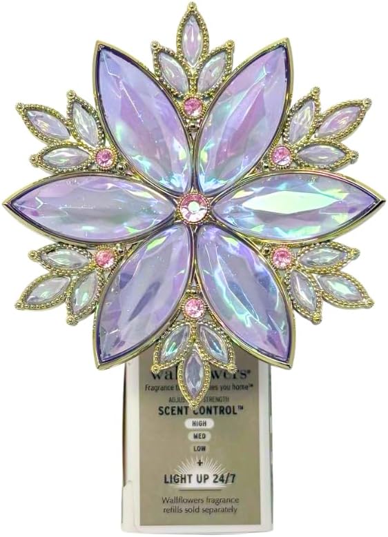Bath & Body Works Crystal Burst Scent Control Nightlight Wallflowers Fragrance Plug – Adjustable 3 Level Home Fragrance Diffuser – Decorative Design