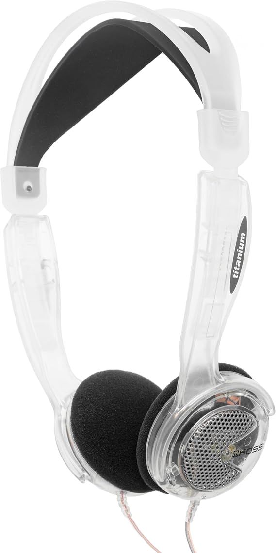 Koss KTXPro1 Clear On Ear Headphones Retro Portable Lightweight Volume Control Clear