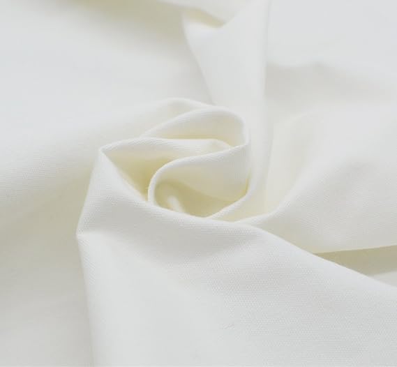iNee 100% Cotton Fabric for Embroidery, 20 by 60-Inch, Cream