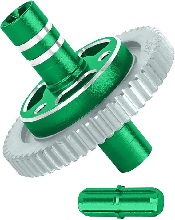 0.8 Mod 58T Slipper Clutch Upgrades Part for 1/10 Big Rock/Granite/Senton/Vorteks 3S BLX,Kraton/Outcast 4S BLX,1/8 Typhon 3S BLX,Metal RC 0.8 Mod 58T Spur Gear w/Slipper Shaft,Green