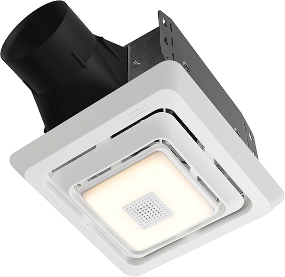 Broan-NuTone Roomside Series Bluetooth Speaker Bathroom Exhaust Fan with LED Light, 70 CFM 2 Sones, ENERGY STAR