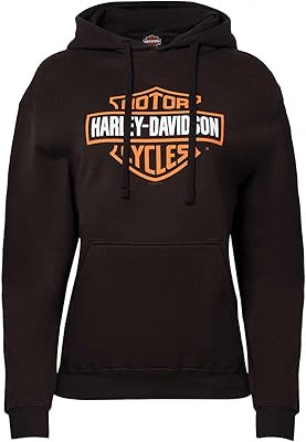 Harley-Davidson Womens Classic Bar & Shield Logo Pullover Hoodie, Black