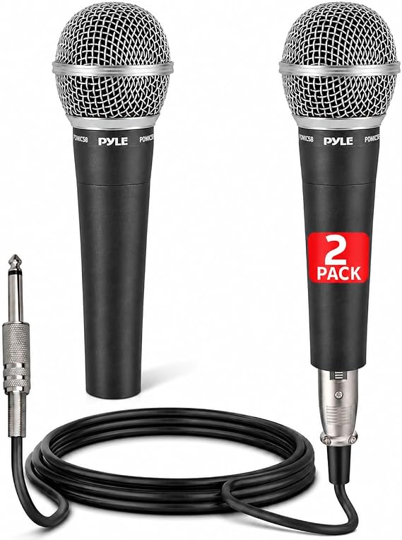 Pyle Dynamic Cardioid Microphone, Unidirectional XLR Mic with Built-in Pop Filter, 450 cm Cable, Wide Frequency Response, Rugged Build, For Gaming Set-Up, Streaming, Podcast & Studio
