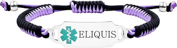 Customizable Medical Alert Bracelet – Laser Engraved Emergency ID Stainless Steel Tag, Hypoallergenic Adjustable Two-Tone Handmade Cord, for Daily Wear and Outdoor Activities