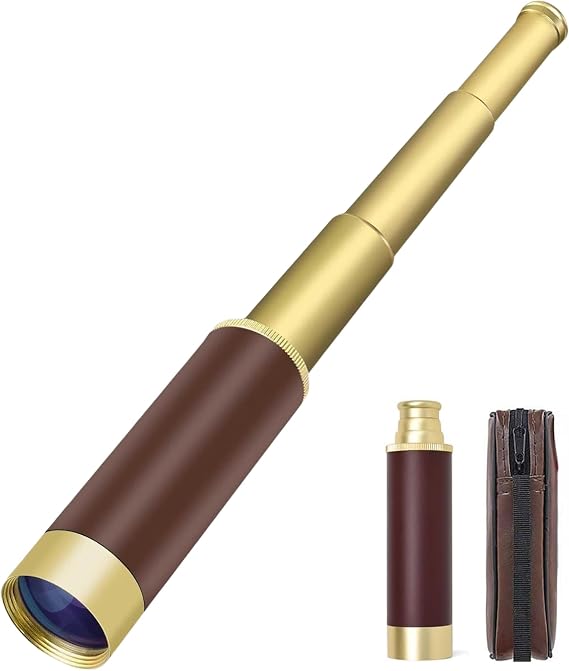 Monoküler Korsan Teleskop, Yüksek Kalite Çözünürlük, 1000 m Görüş Mesafesi, 30 mm Objektif Lens Çapı, 25x30 Tek Gözlü Netlik Ayarlı El Dürbünü 1000m/40m, Taşıma Çantalı Monoküler Korsan Dürbünü