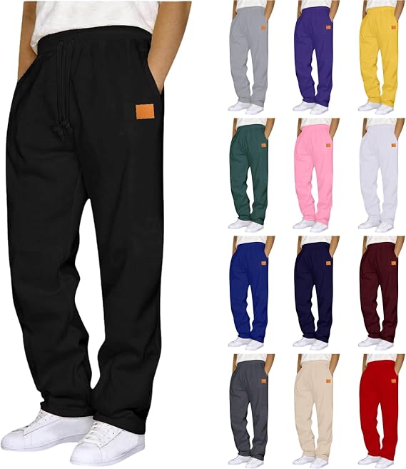 Sweatpants for Men Drawstring Elastic Waist Baggy Joggers with Pockets