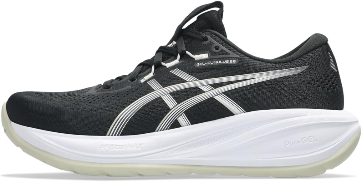 ASICS Women's Gel-Cumulus 28 Running Shoes, 8.5, Black/White