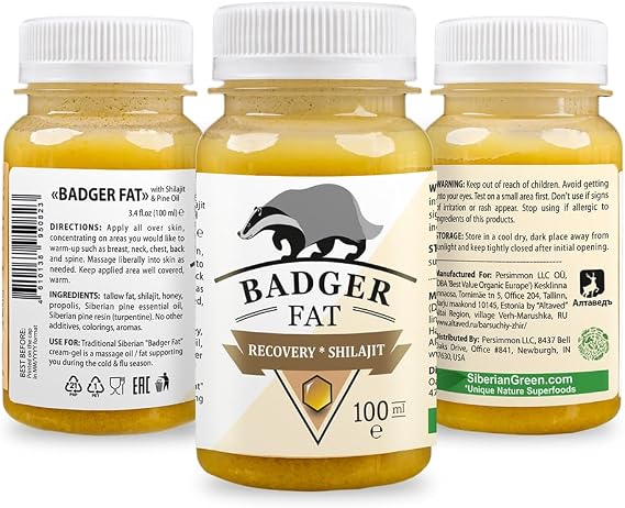 Cream-Gel Badger Fat with Altai Shilajit and Siberian Pine Oil and Pine Resin 100ml
