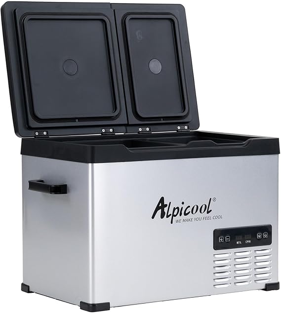 Alpicool CHS55 Dual Temperature Control 12 Volt Refrigerator 42 Quart Portable Car Fridge Freezer (-4F~68F) for Truck,RV,Camping and Travel