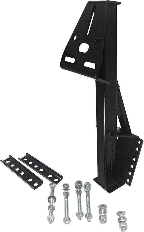 TTF-08HD - Universal Trailer Wheels - 120 lb Spare Tire Carrier | Alloy Steel Construction, Powder Coated Black Finish, 4 And 8 Hole Bolt Pattern, Mounting Hardware Included, 24.25 x 6 x 7 in