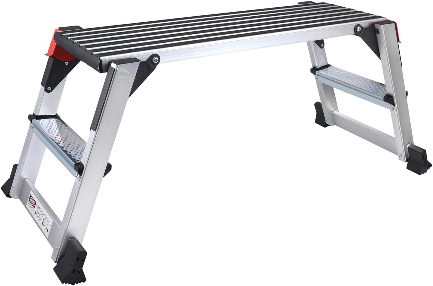 LEADALLWAY Aluminum Work Platform 38"x15" Large Size Step Stool Folding Portable Work Bench with Non-Slip Mat Capacity 660 LBS Heavy Duty