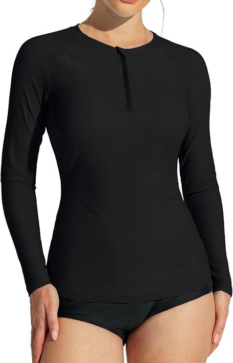 Ewedoos Rash Guard for Women Long Sleeve Swimsuits UPF 50+ Swim Shirts for Woman with SPF & UV Protection, Rashguard Swim Top