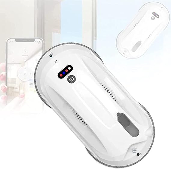 Dry and Wet Glass Cleaning Robot, Window Cleaner Robot with Remote Control and Safety Rope for Interior/Exterior Highrise Windows/Glass and Mirrors(