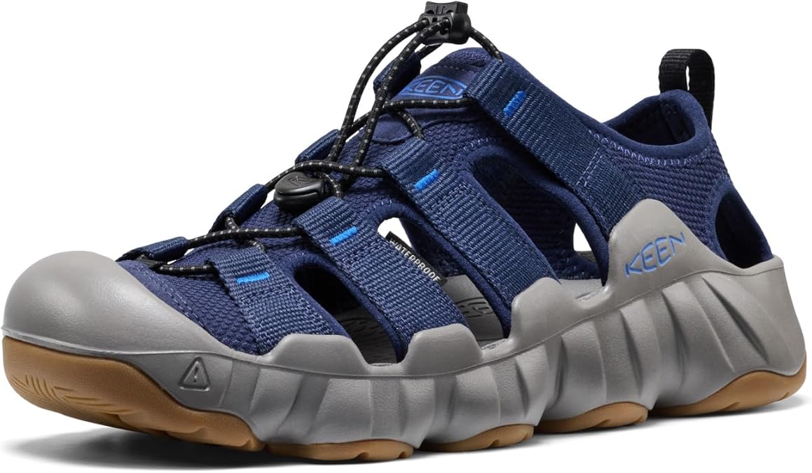 KEEN Men's Hyperport H2 Closed Toe Breathable Easy On Comfortable Hiking and Water Sandals, Naval Academy/Steel Grey, 11.5
